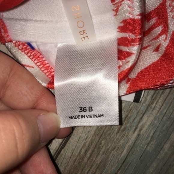 Shade & Shore Orange Floral Push Up Bikini Top Women’s 36B - Picture 4 of 5